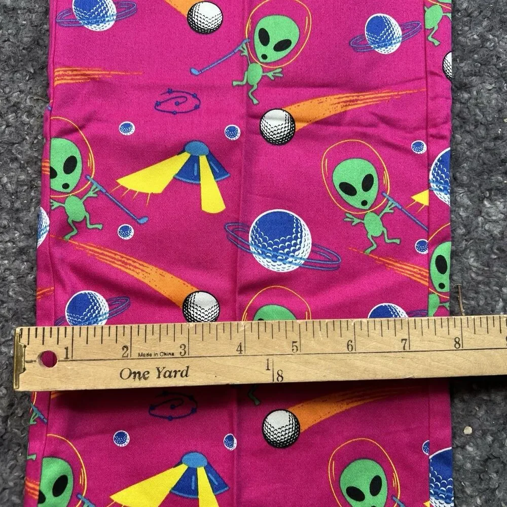 Royal and Awesome Men`s Golf Pants Aliens and Golfballs 38x32
